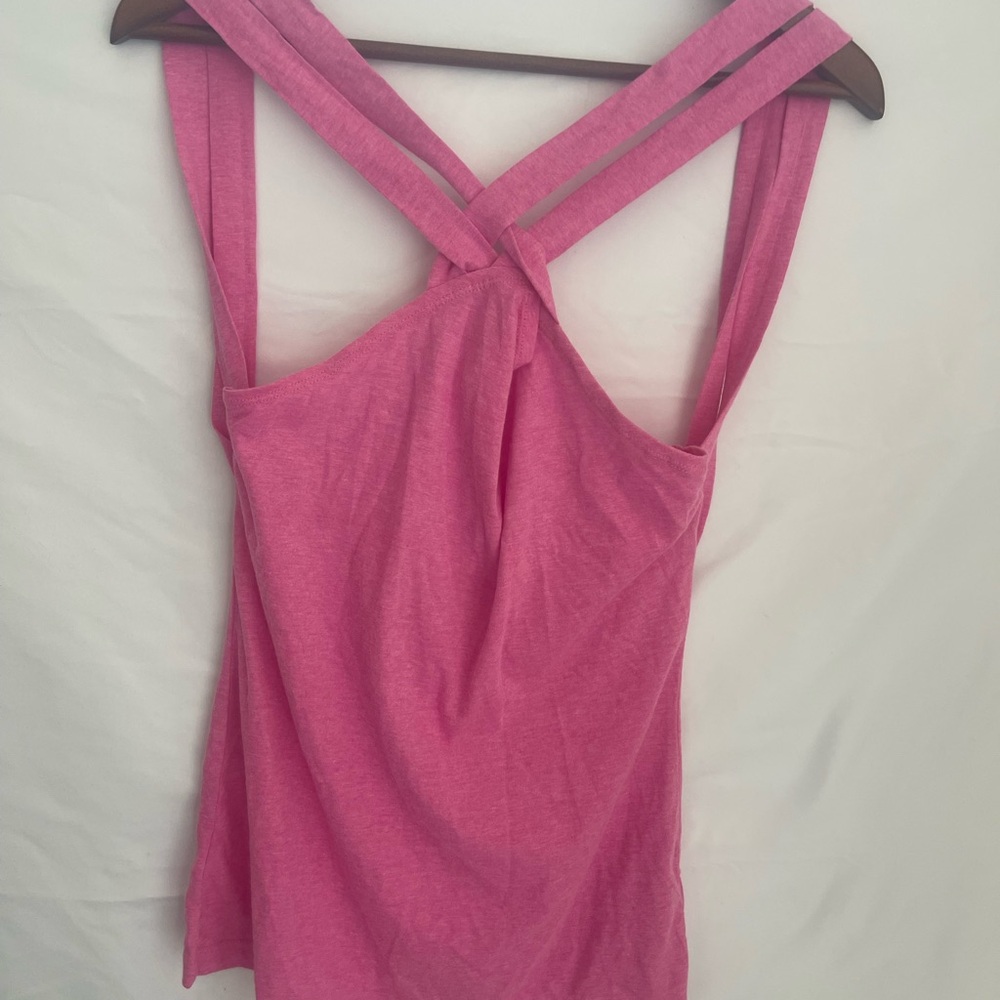 Fabletics Pink Cross-Back Tank Top